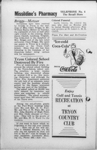 The Tryon Daily Bulletin Tryon Nc 1928 Current June 08 1940 Image 6 · North Carolina